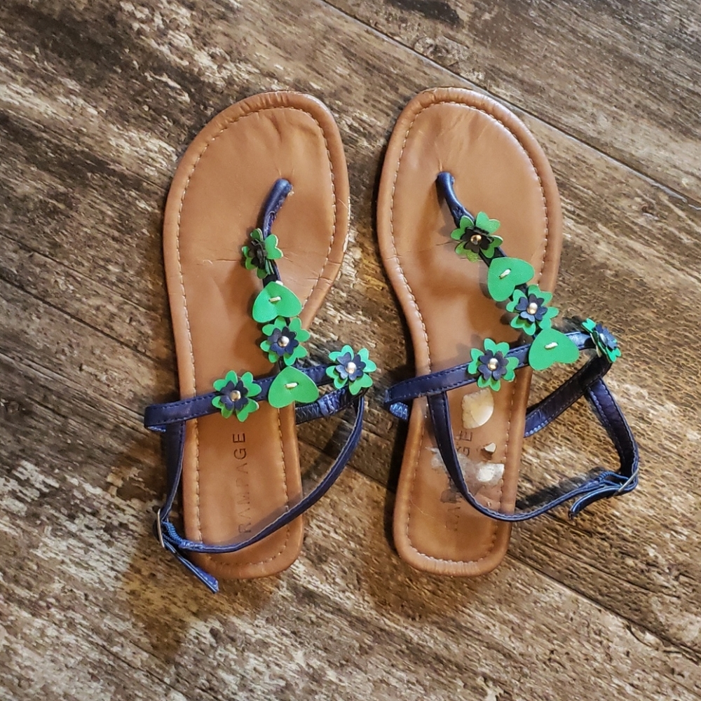 Green and blue sandals